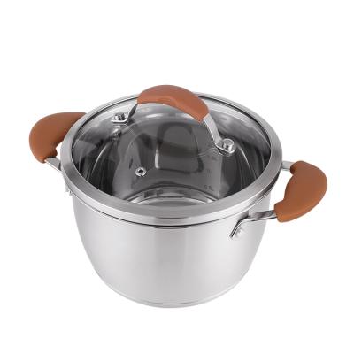 China Sustainable Kitchen Stainless Steel Pot Cookware Induction Casserole Soup Cooking Pot for sale