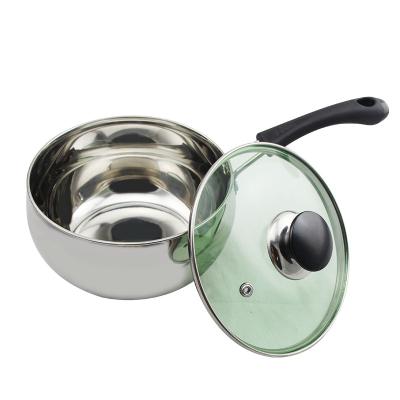 China Sustainable Induction Compatible Stainless Steel Cookware Covered Sauce Pan Stainless Steel Saucepan for sale