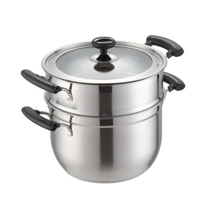 China Sustainable High Quality Korean Pot Large Soup Steaming Pot Stainless Steel Steamer for sale