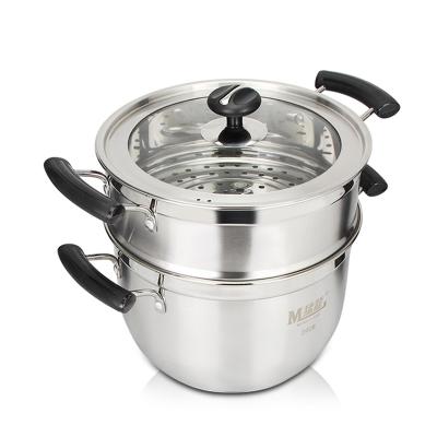 China Sustainable Universal Stainless Steel Steamer Pot 2 Layers Steam Pot for sale