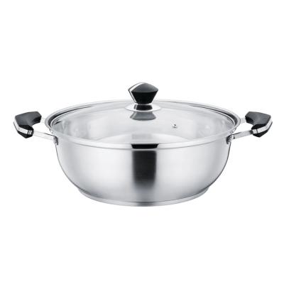 China Sustainable Induction Stainless Steel Ready Hot Pot 26/28/30 Cm Soup Pot for sale