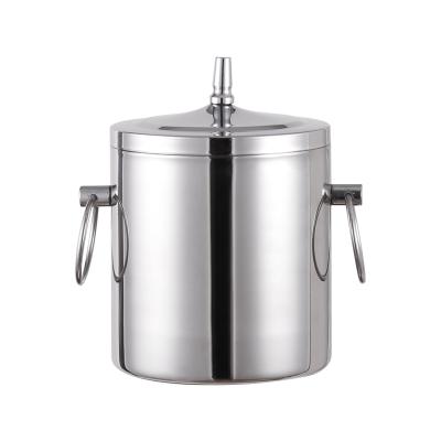 China Sustainable Stainless Steel Ice Bucket Double Wall Ice Container With Lid for sale