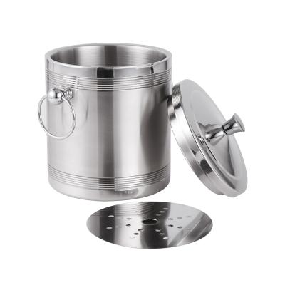 China Sustainable 1L/1.4L/2L Stainless Steel Ice Bucket With Insulation For Hotel for sale