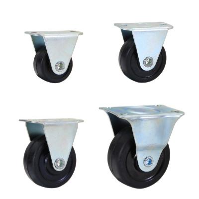 China Low Price Modern Ready To Ship Professional Production Black Rubber Caster Wheels 2 Inch for sale