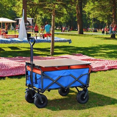 China Großkapazität Garten Campingwagen mit Vierrad-Design Klappbar und Klappbar zu verkaufen