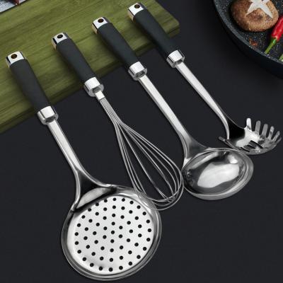 China Stocked Maker Stainless Steel Kitchen Utensils with Soup Ladle Household Cooking Whik Turner Pasta Spoon Kitchenware Set Set for sale