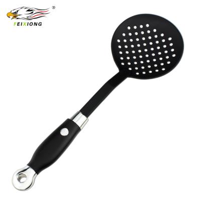 China Mesh Design Food Strainer Ergonomic Grip Durable Nylon Kitchen Skimmer Fine Filter Skimming Grease for sale