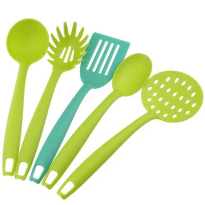 China Sustainable Price Affordable Kitchen Cooking Tool Kit Colorful Nylon Kitchen Utensils 5Pcs for sale