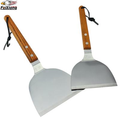 China Cheap Viable Pancake Turner Teppanyaki Beefsteak Shovel Wood Food Shovel Kitchen Handle Cooking Tools for sale