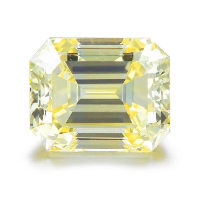 China Color Play Or CVD Diamond Fancy Vivid Yellow Emerald Created By Messi Jewelry HPHT Lab Of Fire Cut Yellow Lab Developed Diamond for sale