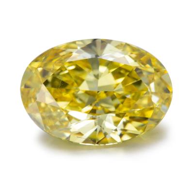 China Jewelry Making Messi Jewelry Oval Cut Fancy Bright Yellow Synthetic Diamond Cvd HPHT Lab Grown Yellow Diamond for sale