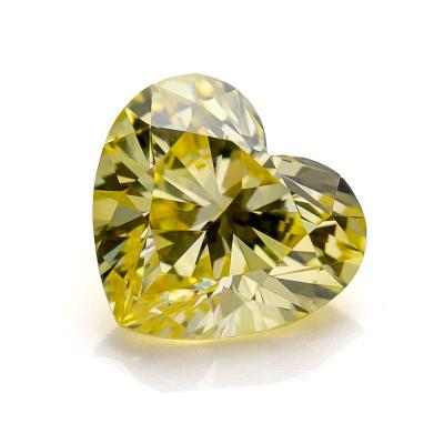 China Jewelry Making Messi Jewelry CVD Color Diamond Heart Cutting Fancy Yellow Lab Developed Diamonds HPHT for sale