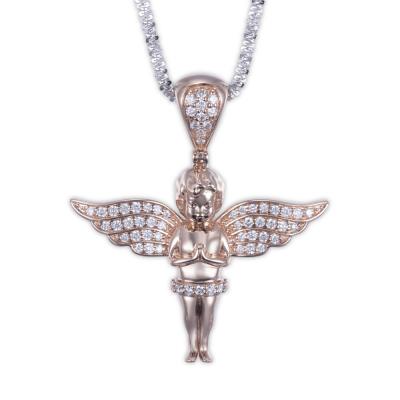 China Boy's FASHIONABLE Lab Diamond Pendant Necklace from Messi Jewelry MS-503 Rose Gold Custom Human Shape for sale