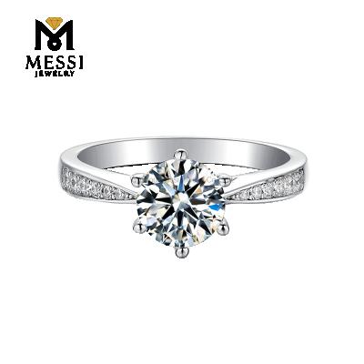 China FASHIONABLE Ring 1ct White Gold Diamond Jewelry Lab Grown Diamond Engagement Ring 18K MessiJewelry M03B for sale