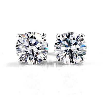 China Environmental Friendly Diamond Stud Earrings Lab Grown CVD HPHT 0.5ct 1ct Diamond 10K 14K 18K Gold Lab Grown Earrings for sale