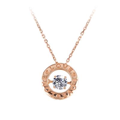 China Cute Messi Jewelry CVD HPHT Lab Created MS-169 18K AU750 Rose Gold Necklace Diamond Love Necklaces for sale