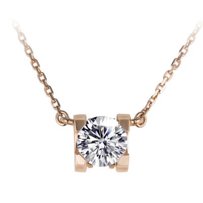 China Cute Lab Diamond Grown Diamond Necklace by CVD from Messi Jewelry MS-169 AU750 18K Rose Gold Necklace Jewellry for sale