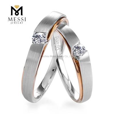 China Messi Jewelry Environmentally Friendly Luxury Lab Developed Diamond Rings For Wedding Engagement Couples Rings In 18k Solid Gold White Jewelry for sale