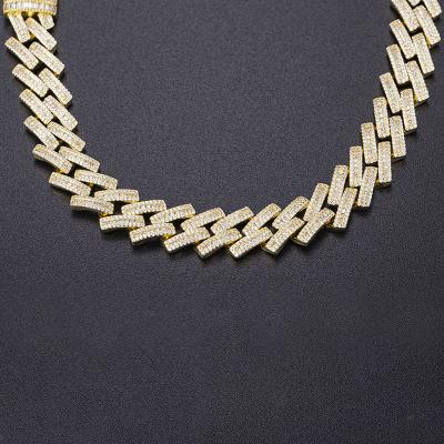 China Custom Made Ice Yellow Quality Moissanite Diamond Hip Hop Jewelry Sterling Silver Cuban Link Chain From Hiphop Outlet Men Gold Plating 925 for sale