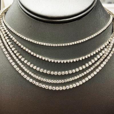 China CLASSIC Iced Out Moissanite Diamond Tennis Chains Gold Tennis Chains Necklace 10K 14K 18K Outlet for sale