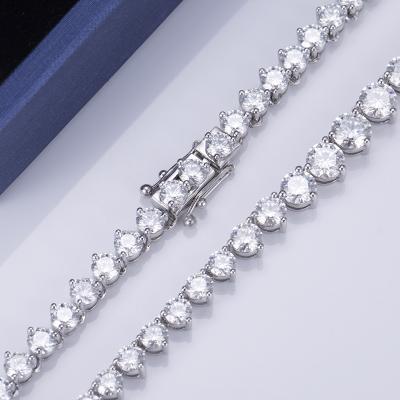 China MSN-501 CLASSIC 3 Claw Setting Tennis Chains 18k 14k 10K Gold Jewelry Moissanite Diamond Tennis Necklace for sale