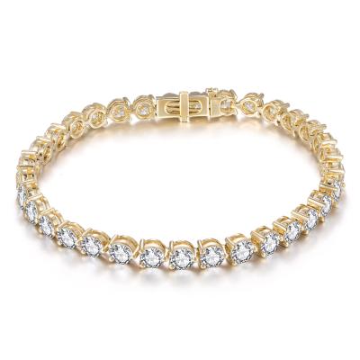 China Wholesale FASHIONABLE Gold Diamond Tennis Chain Tennis Bracelet Developed by Messi Jewelry Lab MS-307GH SI 10K 14K 18K for sale