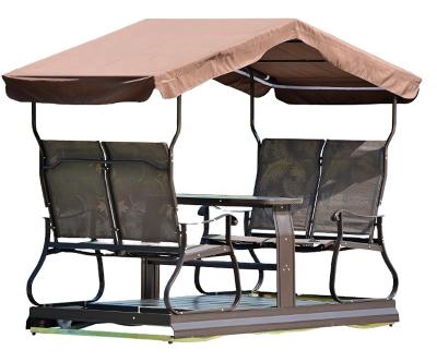 China Strong Metal Swing Seat Garden Swing Chair Garden 4 Seats Rocking Chair Roof Outdoor Patio Chair for sale