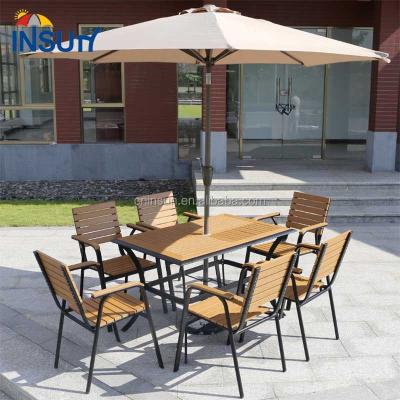 China Time Furniture Outdoor Dining Table Set Modern Square Dining Table Set Wood Dining Table for sale