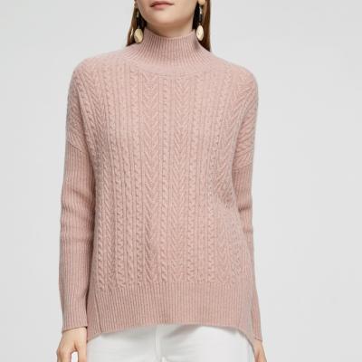 China Custom Anti-pilling Knitted Blank Cashmere Knit Sweater Women Female Porcelain for sale