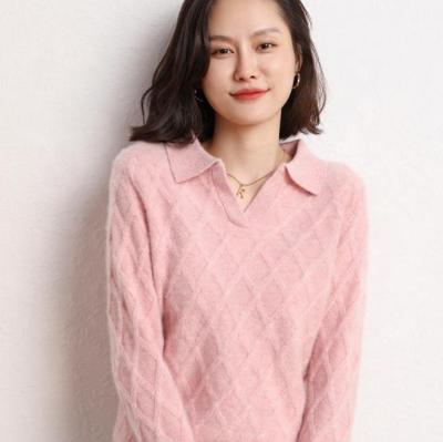 China Anti-Wrinkle Autumn Winter Slim Pullover Short Round Neck Long Sleeve 100% Pure Cashmere Sweater for sale