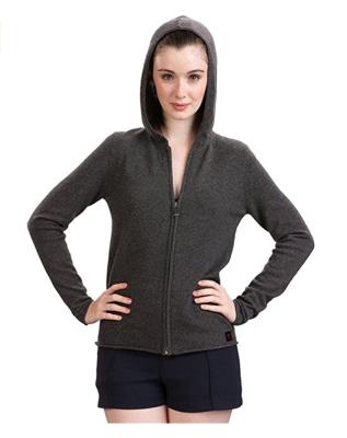 China 100% Cashmere Hoodie Anti-Shrink Cashmere Zipper Hoodies For Women for sale