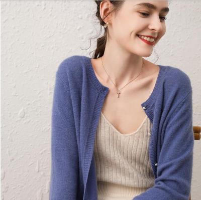 China Anti-Wrinkle Women Sweater Jacket Slim Short Wool Cashmere Knitted Cardigan for sale