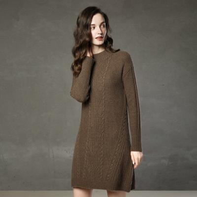 China Sheer Anti-Shrink Cashmere Sweater Dress For Women Loose Waist for sale