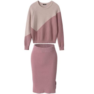 China Women's Winter Cashmere Sports Fashion Sweater And Skirt Suits Anti-Shrink for sale