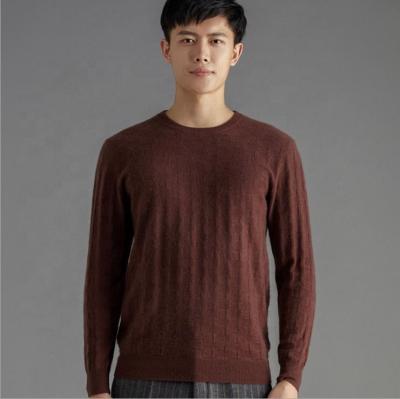 China Sweater Men Round Neck Fashion Loose Knitted 100% Cashmere Based Sweater for sale