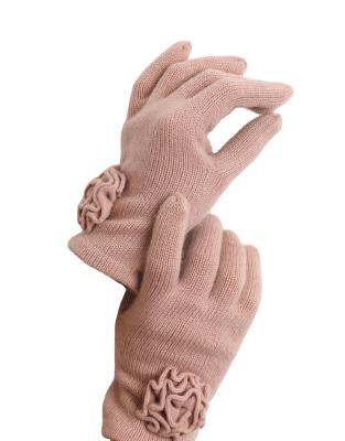 China OEM Luxury Pure Cashmere Knitted Gloves For Women for sale