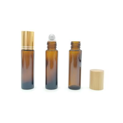 China Personal Care Amber Roller Bottle 10ml Roll On Bottles 10ml With Roller Ball And Cap For Essential Oil Fragrance for sale