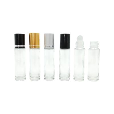 China 5ml 10ml 15ml Light Amber Blue Glass Essential Oil Cosmetic Bottle Roll On Bottle With White Lid for sale