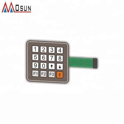 China Custom Industrial Controls Membrane Keypad 4x4 Waterproof for sale