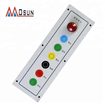 China Telecommunication Equipment Customized Waterproof Embossed Membrane Switch With Aluminum Support Back Panel for sale