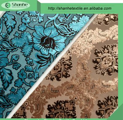 China Anti-static jacquard, customize (shining, nonshining) geometric jacquard pattern upholstery velvet fabric for sale