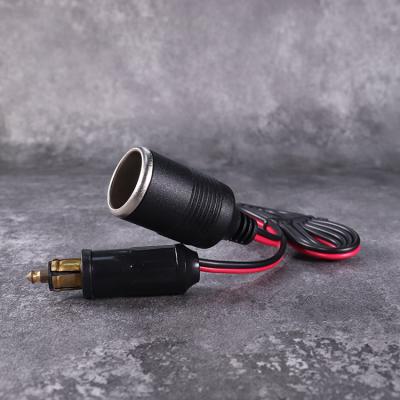 China Heavy Duty Car Charger Extension Cable Car Cigarette Lighter RV Din Plug Male Plug To Female Socket With Leads for sale