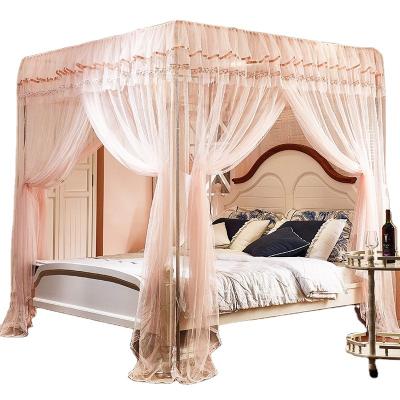 China New Princess Folded Wind Bracket 1.5M Mosquito Net Three-Door Floor Mosquito Net 1.8M Bed Double Home 2.0x2.2 for sale