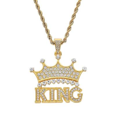 China METAL manufacturers direct selling, new, Europe and the United States hip-hop necklace King Crown Pendant Jewelry for sale