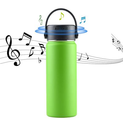 China 18oz 32oz tooth stainless steel vacuum flask drinkware speaker wireless music viable blue insulated smart water bottle for sale