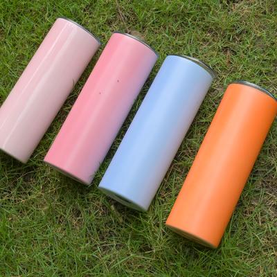 China New Wholesale Disposable Sun Light Smelling UV Color Changing Tumbler 20oz Stainless Steel Thin Straight Lean Tumbler With Lid Straw for sale