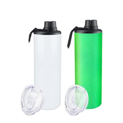 China Wholesale USA Warehouse Disposable Glow In The Dark Skinny Straight Stainless Steel 20oz Sublimation Empty Tumbler Mug With Straw And 2 Lids for sale