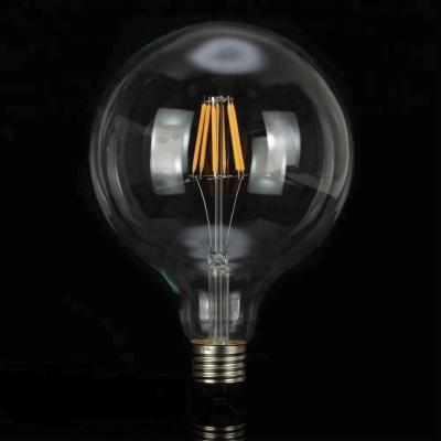 China Indoor lighting G125 led filament bulb E27 6W with glass cover for sale