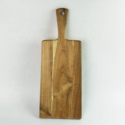 China Sustainable Durable Acacia Wooden Pizza Board Pizza Shape Food Grade Acacia Paddle Pizza Care Board Pizza Board with Knife Set for sale