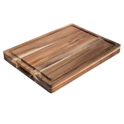 China Sustainable large size universal reversible cutting board with deep juice groove for kitchen serving and holding your cut foods for sale